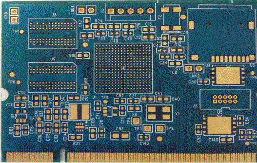 8 layers PCB with BGA and golden fingers